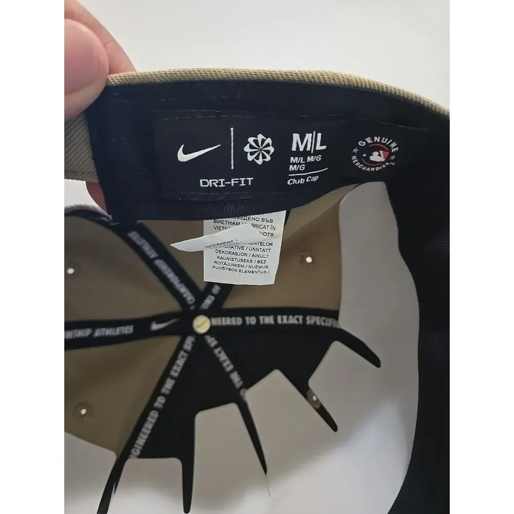 Nike San Francisco Giants Khaki Club Cap Adjustable Hat Cap Size M/L Structure - Picture 7 of 10